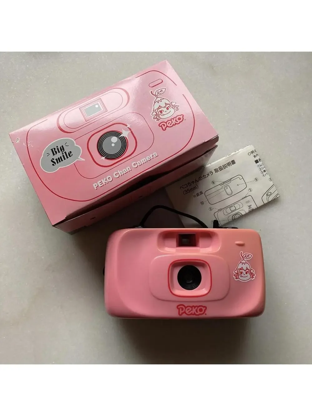 Working Japan Japanese Peko 35mm Pink Film Toy Camera Novelty Gift